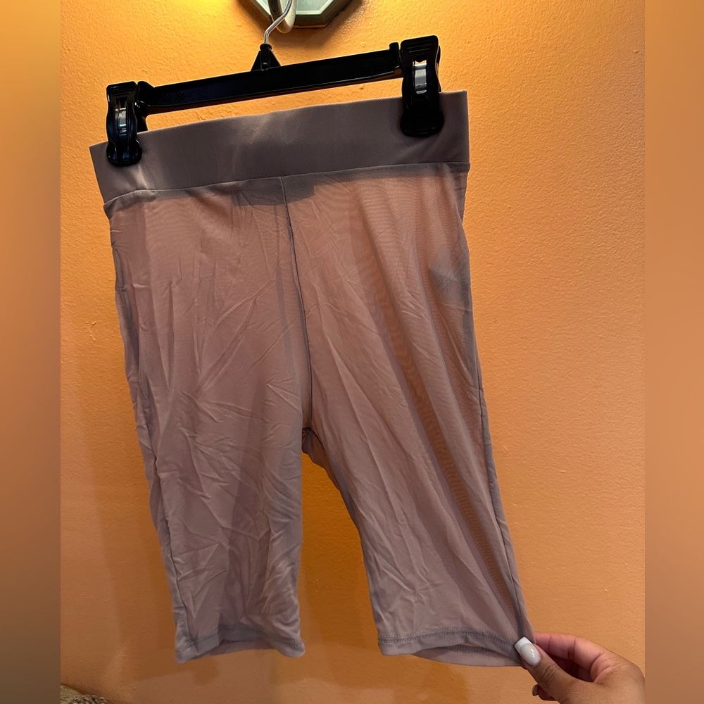 Naked Wardrobe Sheer Nude Biker shorts